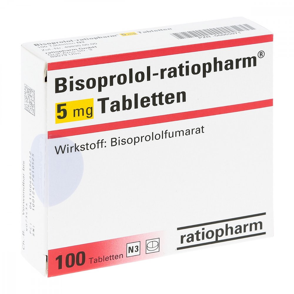 Bisoprolol-Ratiopharm 5 Mg Tabletten (100 stk)