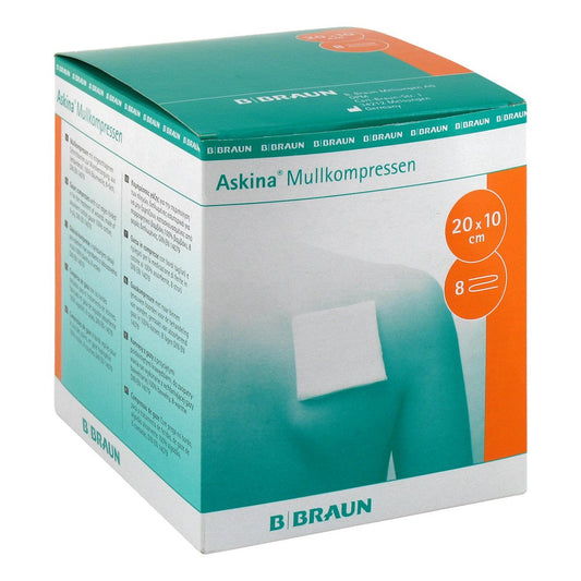 Das Produktfoto zeigt Askina Mullkompressen 10x20 Cm Steril (25X2 stk) PZN 06874504