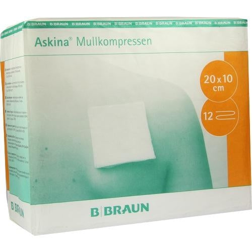 Das Produktfoto zeigt Askina Mullkompressen 10x20 Cm Unsteril 12fach (100 stk) PZN 06874591