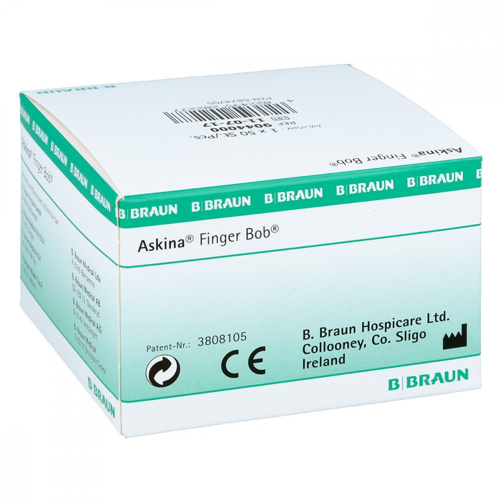 Das Produktfoto zeigt Askina Finger Bob Weiß (50 stk) PZN 06874705