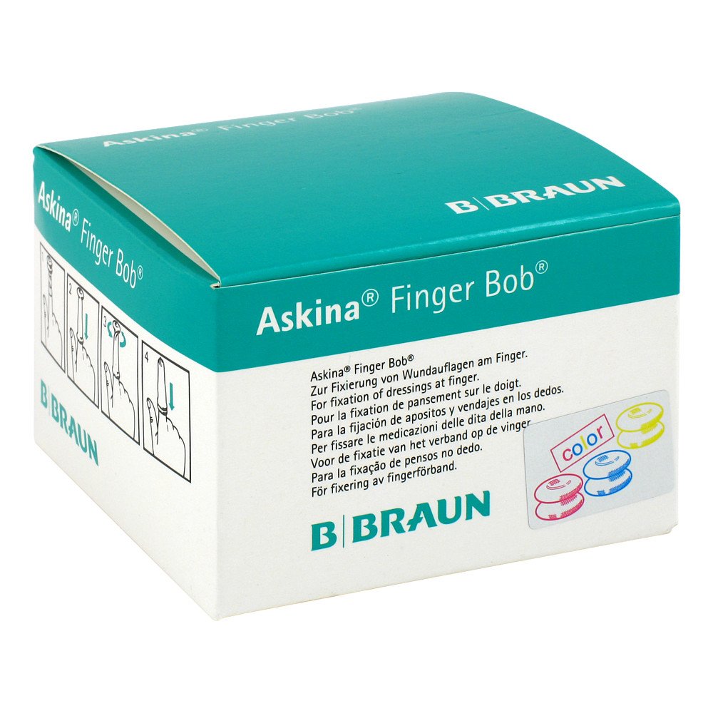 Das Produktfoto zeigt Askina Finger Bob Farbig (50 stk) PZN 06874711