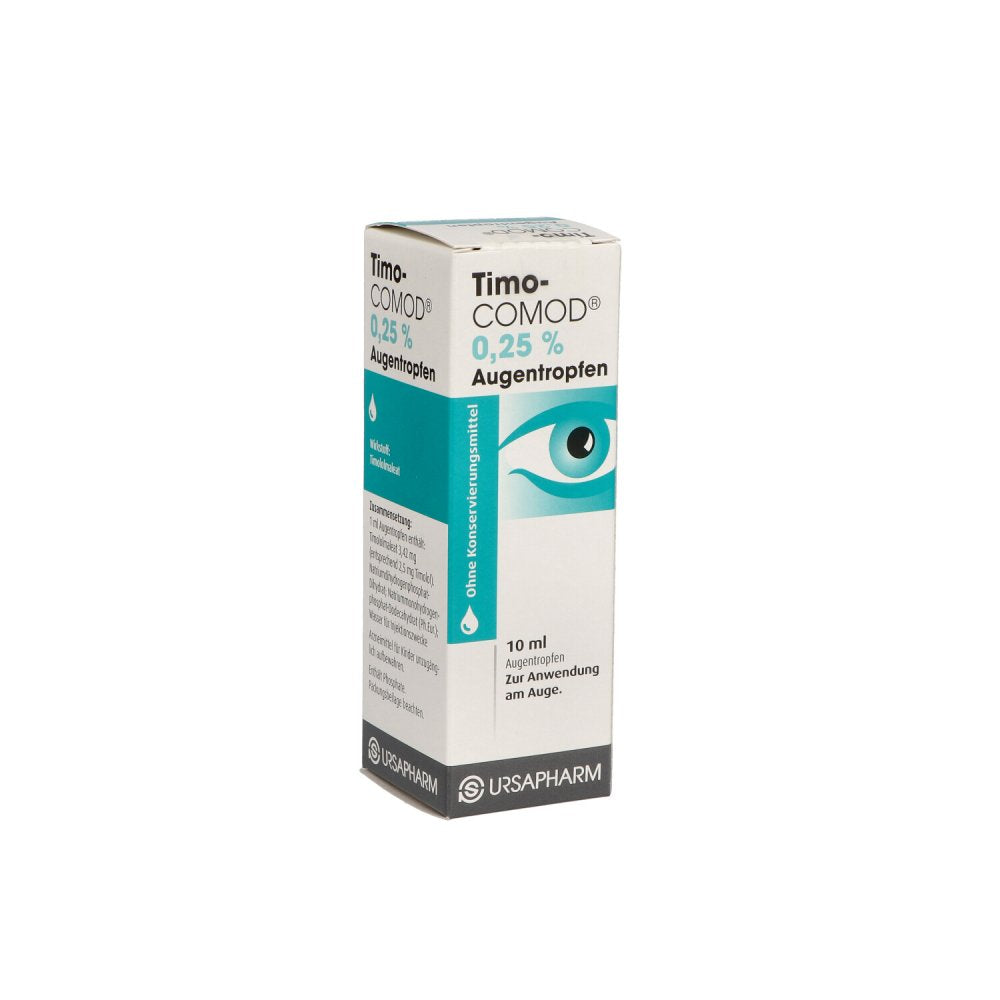 Das Produktfoto zeigt Timo Comod 0,25% Augentropfen (10 ml) PZN 06894820