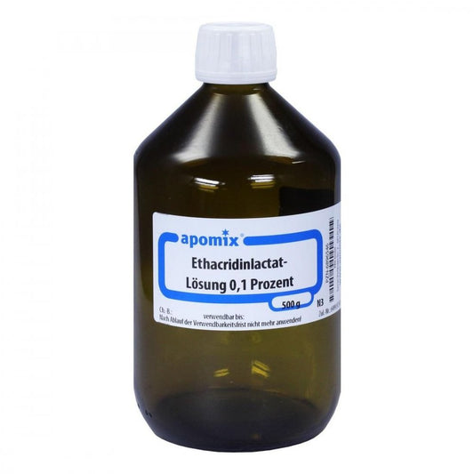 Das Produktfoto zeigt Solutio Ethacridini 0,1% Sr (500 ml) PZN 06896546
