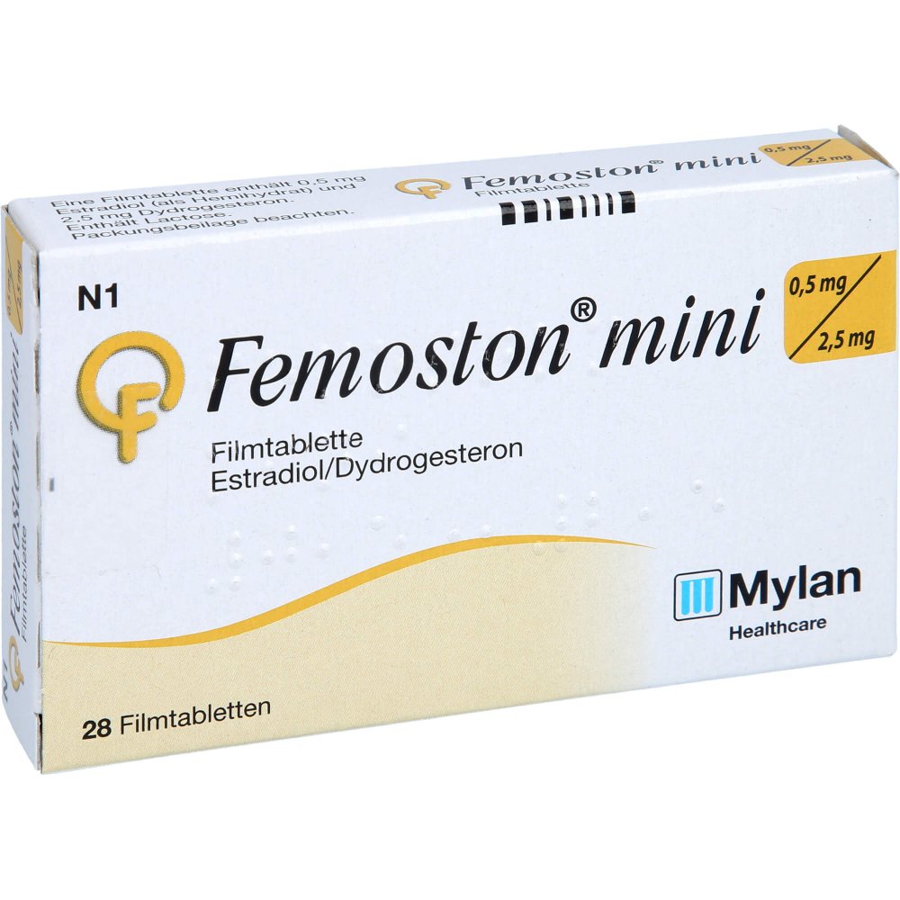 Das Produktfoto zeigt Femoston Mini 0,5 Mg/2,5 Mg Filmtabletten (28 stk) PZN 06901750
