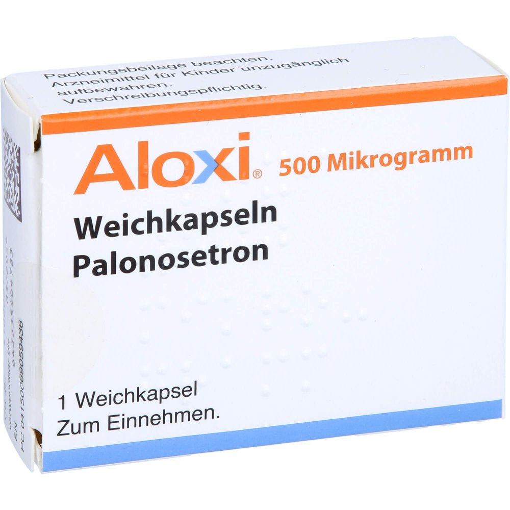 Das Produktfoto zeigt Aloxi 500 Mikrogramm Weichkapseln (1 stk) PZN 06905943