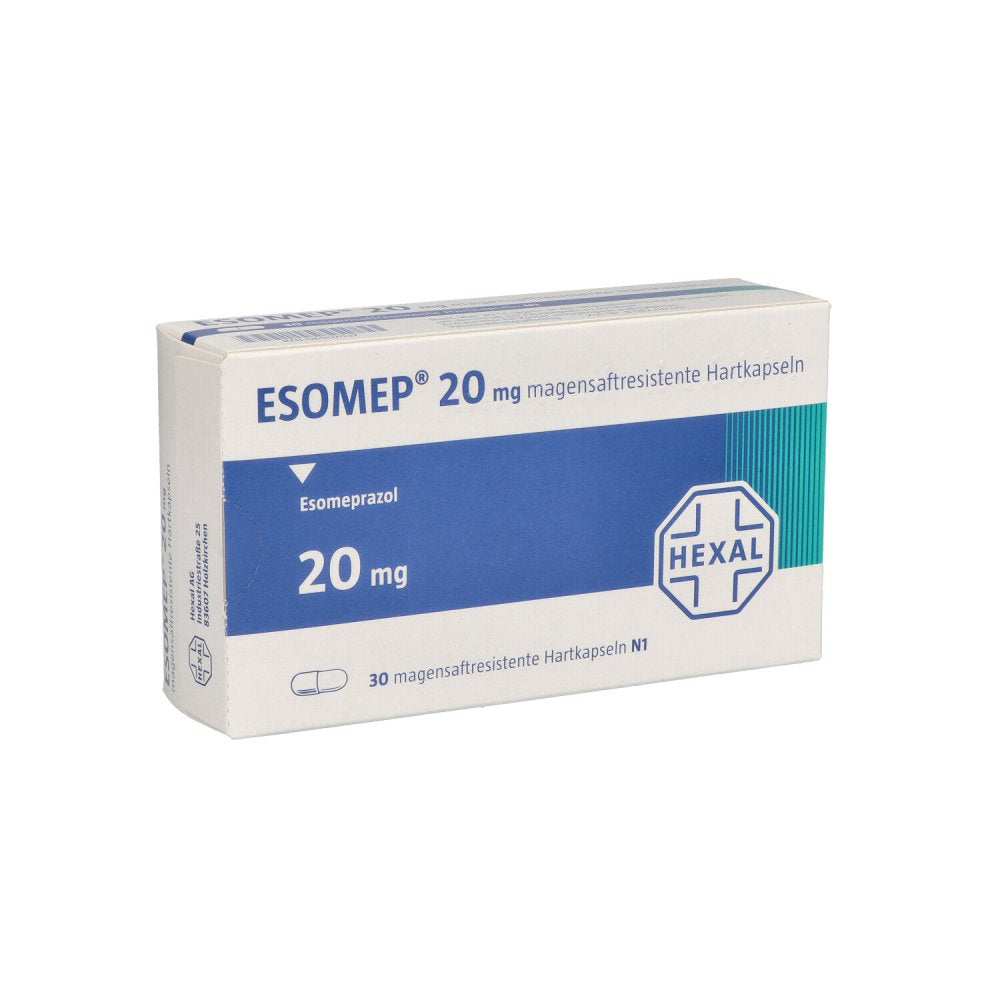 Das Produktfoto zeigt Esomep 20 Mg Magensaftresistente Hartkapseln (30 stk) PZN 06907037