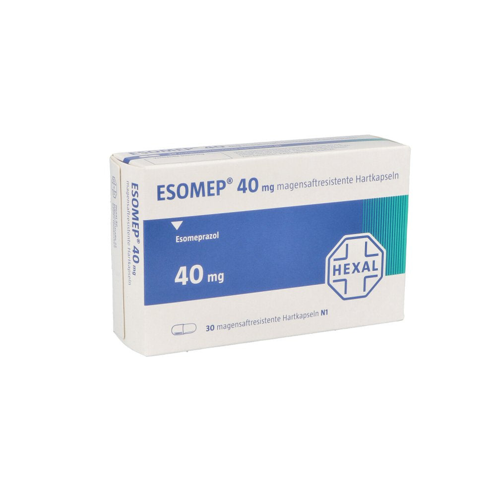 Das Produktfoto zeigt Esomep 40 Mg Magensaftresistente Hartkapseln (30 stk) PZN 06907043