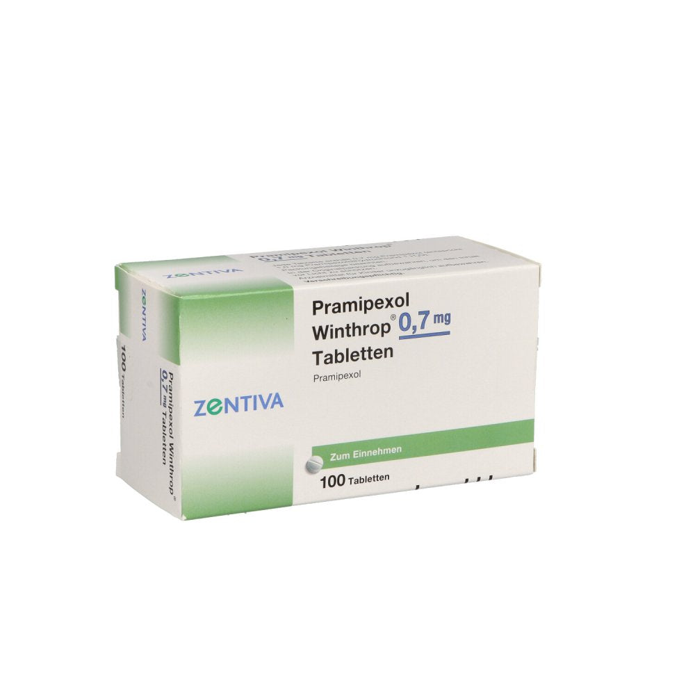 Das Produktfoto zeigt Pramipexol Winthrop 0,7 Mg Tabletten (100 stk) PZN 06912104