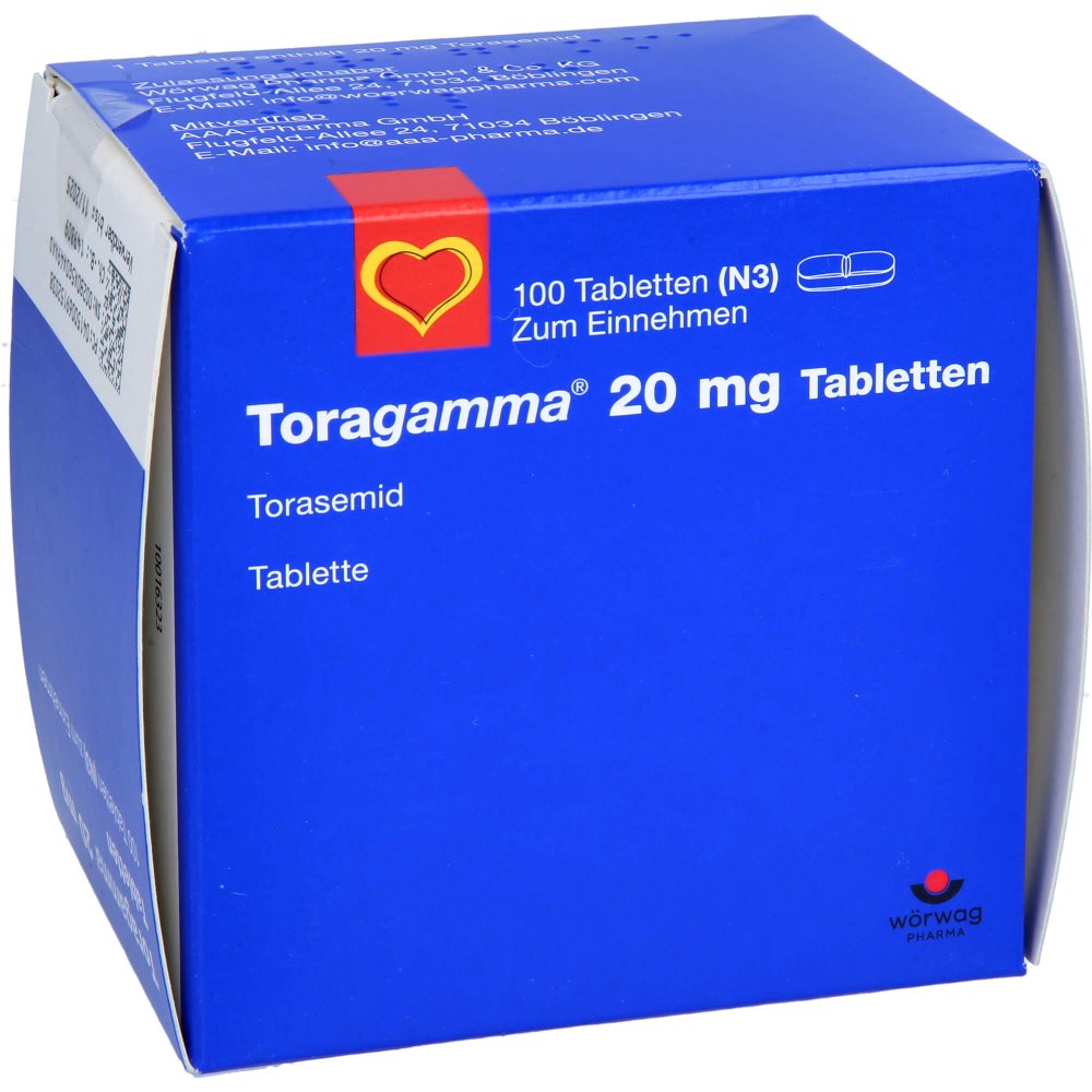 Das Produktfoto zeigt Toragamma 20 Mg Tabletten (100 stk) PZN 06915203