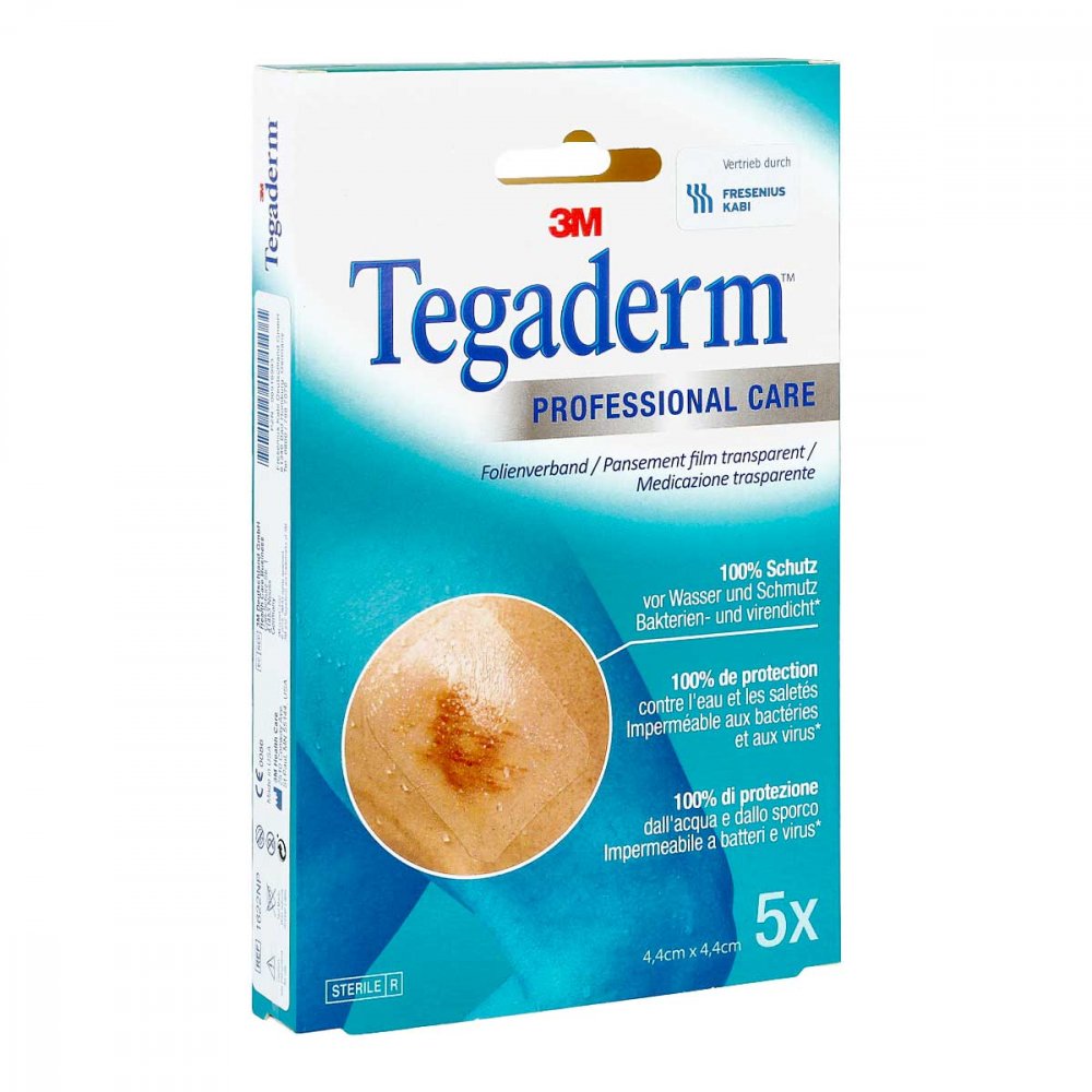 Das Produktfoto zeigt Tegaderm Film 4,4x4,4 Cm 1622np (5 stk) PZN 06916993