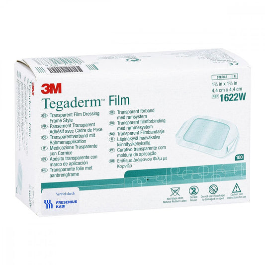 Das Produktfoto zeigt Tegaderm Film 4,4x4,4 Cm 1622w (100 stk) PZN 06917001