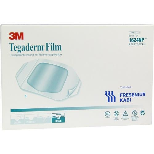 Das Produktfoto zeigt Tegaderm Film 6x7 Cm 1624np (5 stk) PZN 06917018