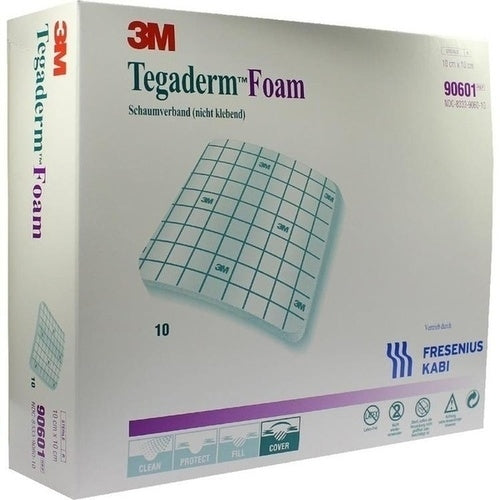 Das Produktfoto zeigt Tegaderm Foam N.Klebend Fk 10x10 Cm 90601 (10 stk) PZN 06917159