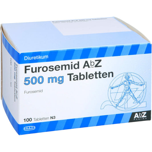 Das Produktfoto zeigt Furosemid Abz 500 Mg Tabletten (100 stk) PZN 06938782