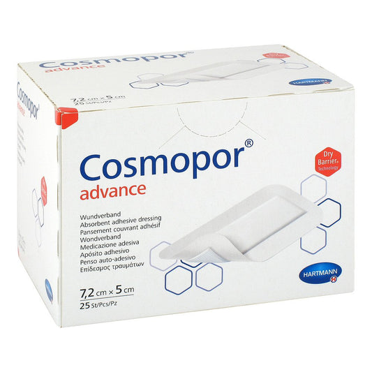 Das Produktfoto zeigt Cosmopor Advance Wundverband 5x7,2 Cm (25 stk) PZN 06941577