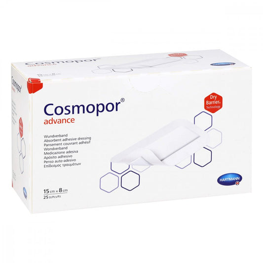 Das Produktfoto zeigt Cosmopor Advance Wundverband 8x15 Cm (25 stk) PZN 06941608