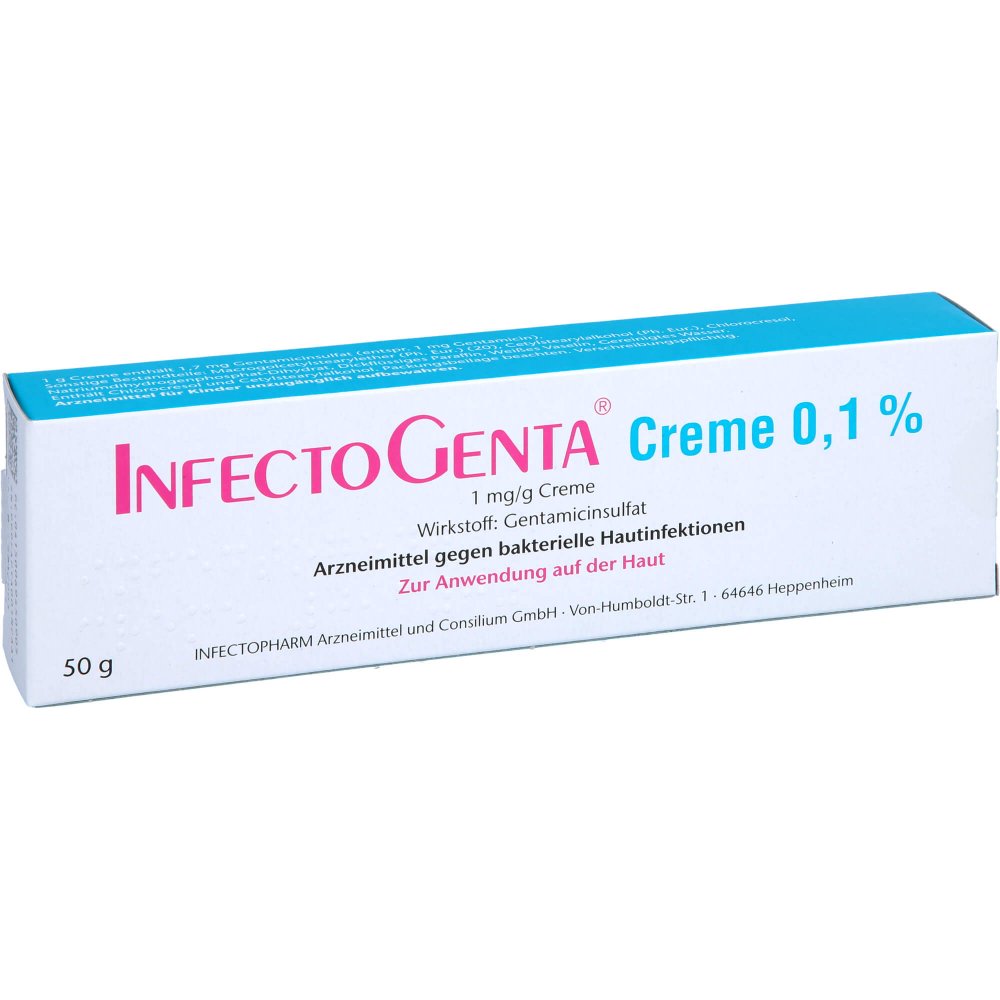 Das Produktfoto zeigt Infectogenta Creme 0,1% (50 g) PZN 06945090