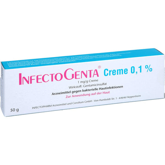 Das Produktfoto zeigt Infectogenta Creme 0,1% (50 g) PZN 06945090