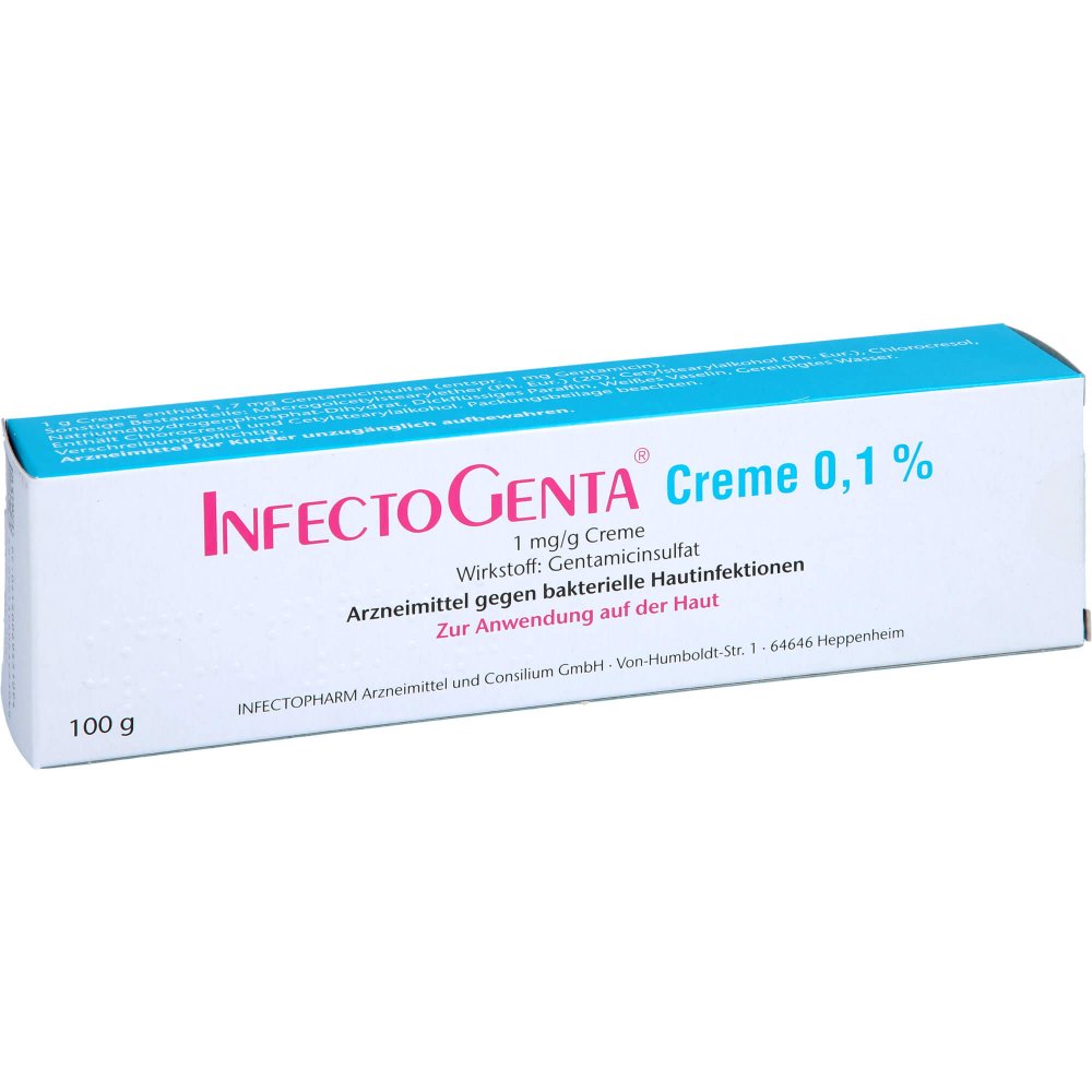 Das Produktfoto zeigt Infectogenta Creme 0,1% (2X50 g) PZN 06945109