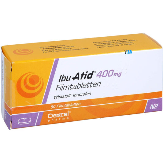 Das Produktfoto zeigt Ibu Atid 400 Mg Filmtabletten (50 stk) PZN 06952486