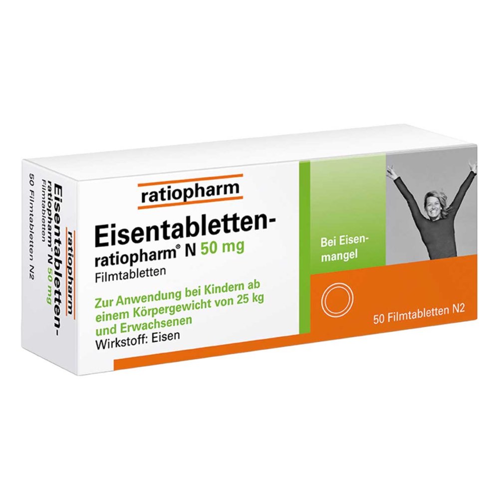 Eisentabletten-Ratiopharm N 50 Mg Filmtabletten (50 stk)