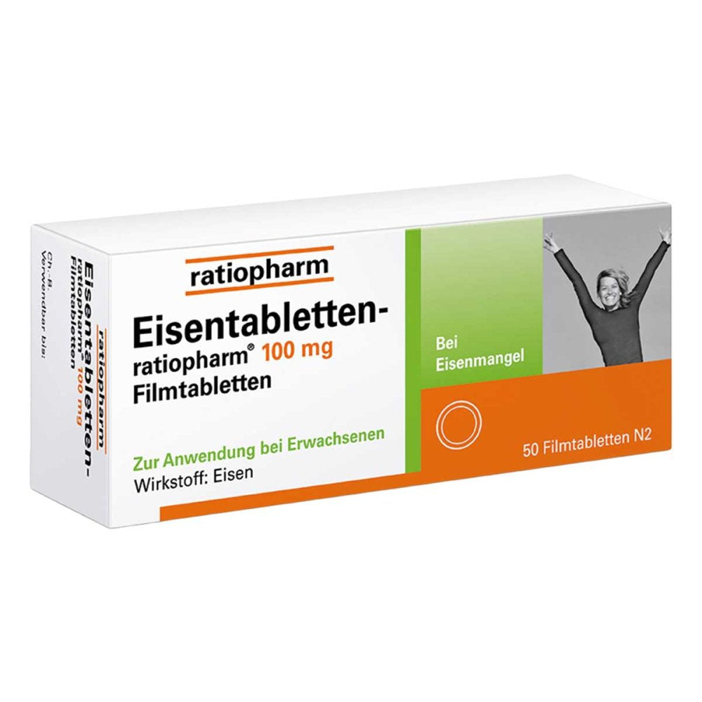 Eisentabletten-Ratiopharm 100 Mg Filmtabletten (50 stk)