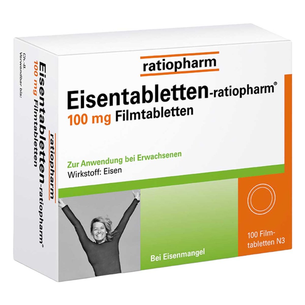 Eisentabletten-Ratiopharm 100 Mg Filmtabletten (100 stk)