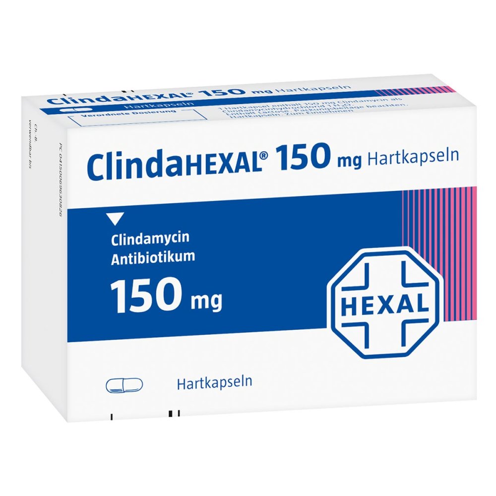 Das Produktfoto zeigt Clindahexal 150 Hartkapseln (30 stk) PZN 06963082