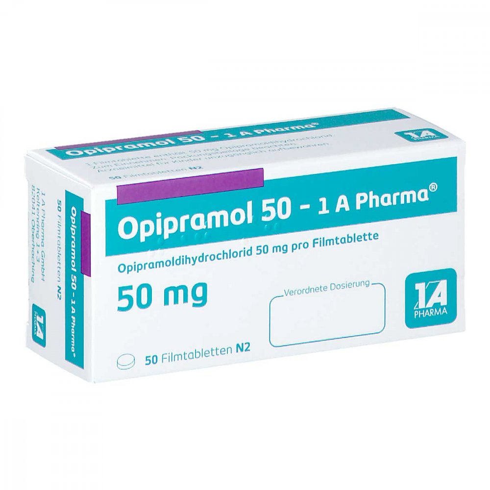 Das Produktfoto zeigt Opipramol-1a Pharma 50 Mg Filmtabletten (50 stk) PZN 06964242