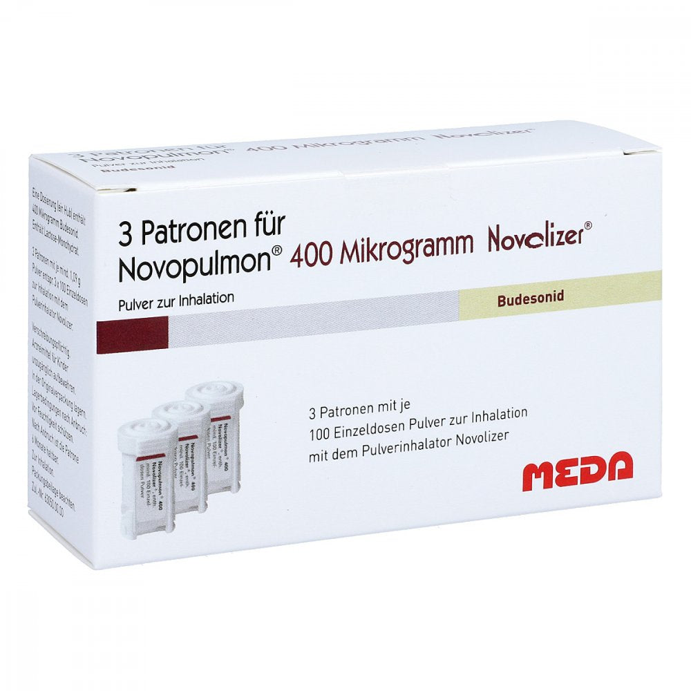Das Produktfoto zeigt Novopulmon 400 Μg Novolizer Patrone 3x100 Ed (3X100 stk) PZN 06966229