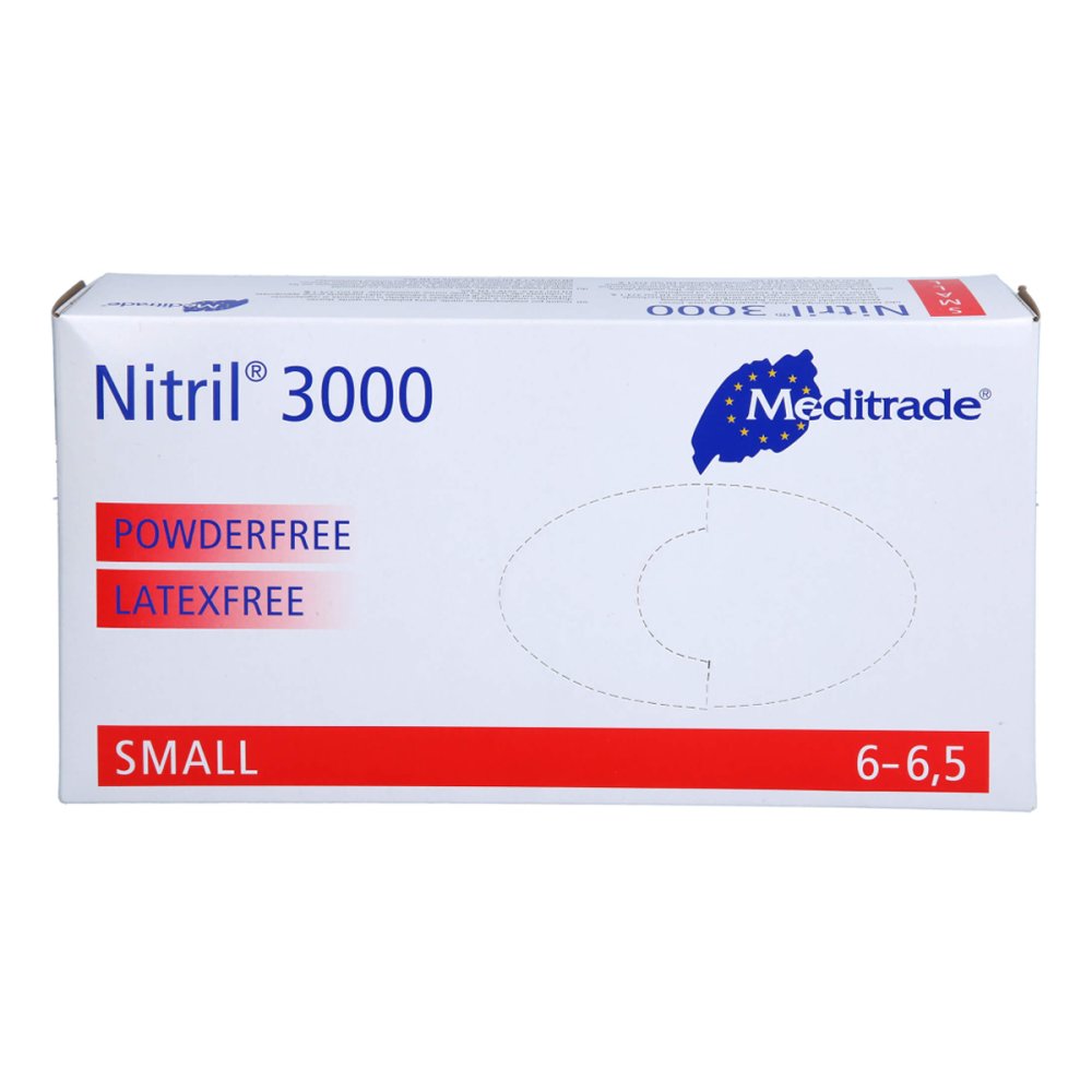 Das Produktfoto zeigt Nitril 3000 Unt.Handschuhe Unsteril S (100 stk) PZN 06967967