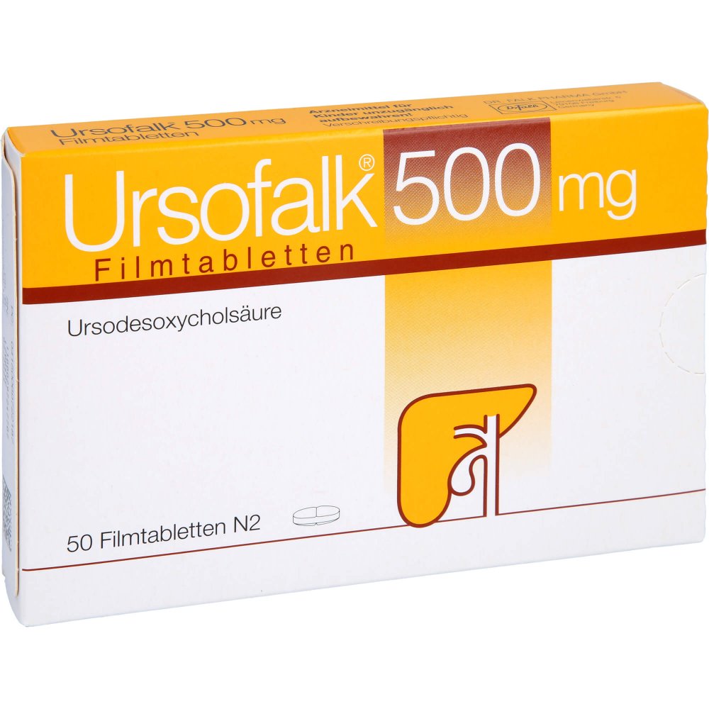 Das Produktfoto zeigt Ursofalk 500 Mg Filmtabletten (50 stk) PZN 06972218