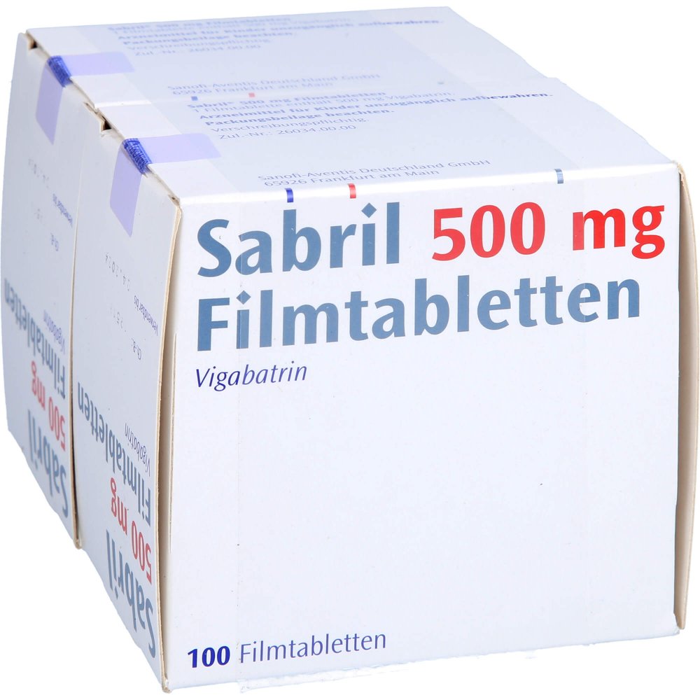 Das Produktfoto zeigt Sabril 500 Mg Filmtabletten (200 stk) PZN 06983676