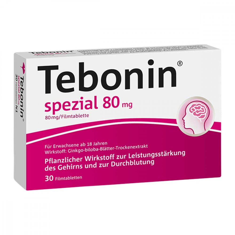 Das Produktfoto zeigt Tebonin Spezial 80 Mg Filmtabletten (30 stk) PZN 06997431