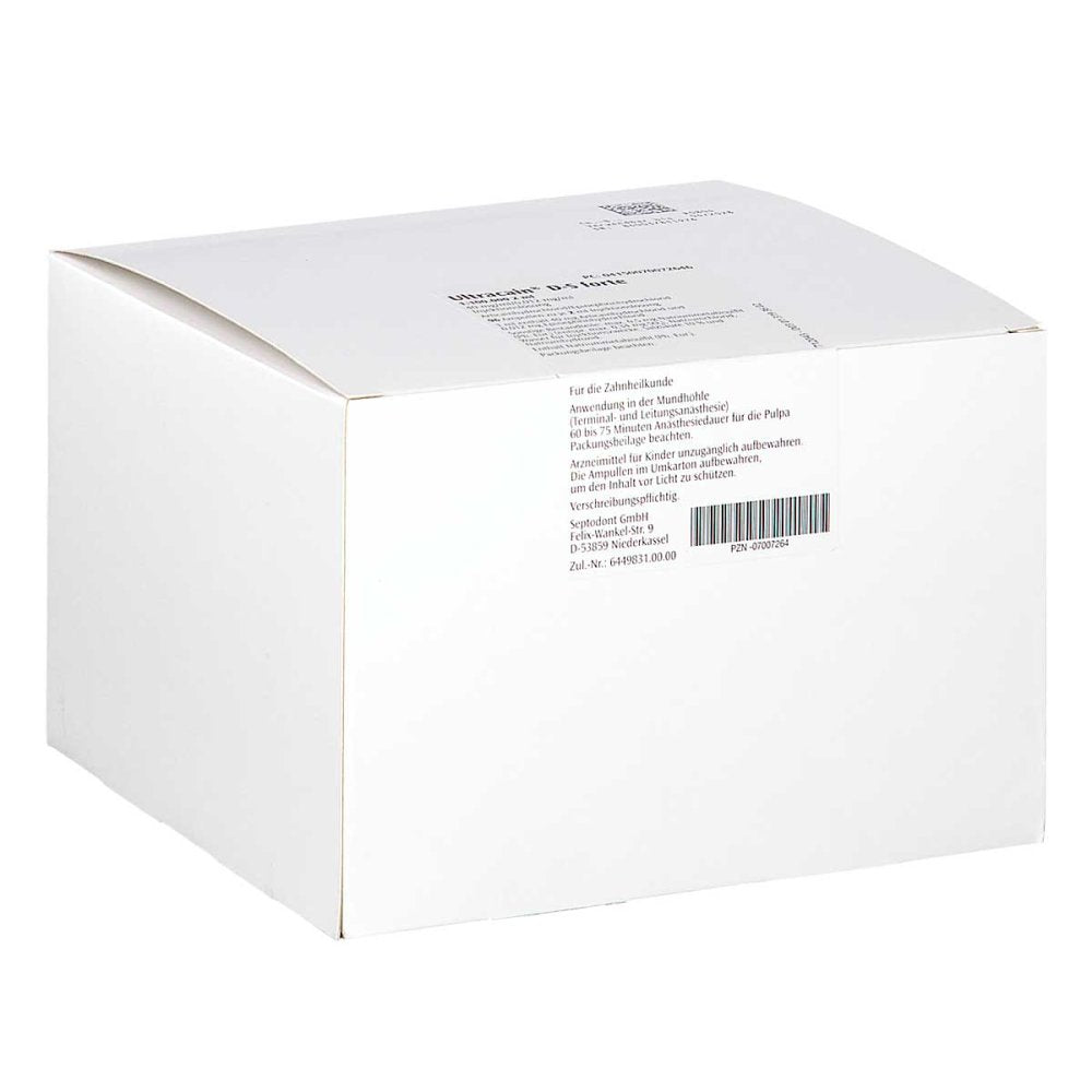 Das Produktfoto zeigt Ultracain D-S Forte 1:100.000 F.D.Zahnheilk.Amp. (96X2 ml) PZN 07007264