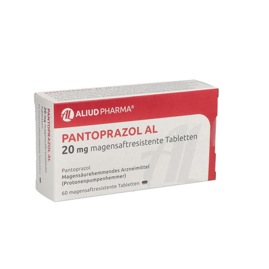 Das Produktfoto zeigt Pantoprazol Al 20 Mg Magensaftresistente Tabletten (60 stk) PZN 07013129
