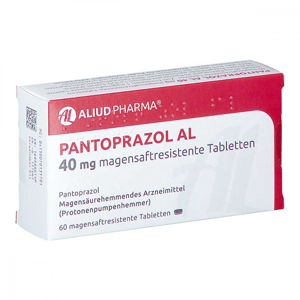 Das Produktfoto zeigt Pantoprazol Al 40 Mg Magensaftresistente Tabletten (60 stk) PZN 07013170
