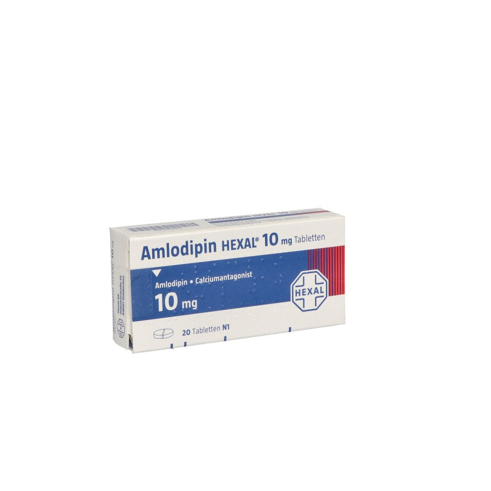 Das Produktfoto zeigt Amlodipin Hexal 10 Mg Tabletten (20 stk) PZN 07018902