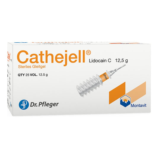 Das Produktfoto zeigt Cathejell Lidocain C Steriles Gleitgel Zhs 12,5 G (25 stk) PZN 07094091