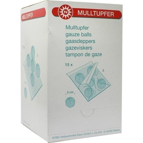 Das Produktfoto zeigt Mulltupfer Pflaumengroß Steril (15X5 stk) PZN 07098893