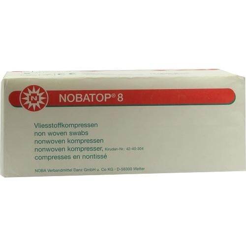 Das Produktfoto zeigt Nobatop 8 Kompressen 7,5x7,5 Cm Unsteril (200 stk) PZN 07099177