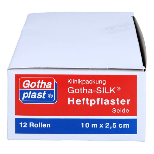 Das Produktfoto zeigt Gotha Silk Heftpfl.Seide 2,5 Cmx10 M (12 stk) PZN 07105357