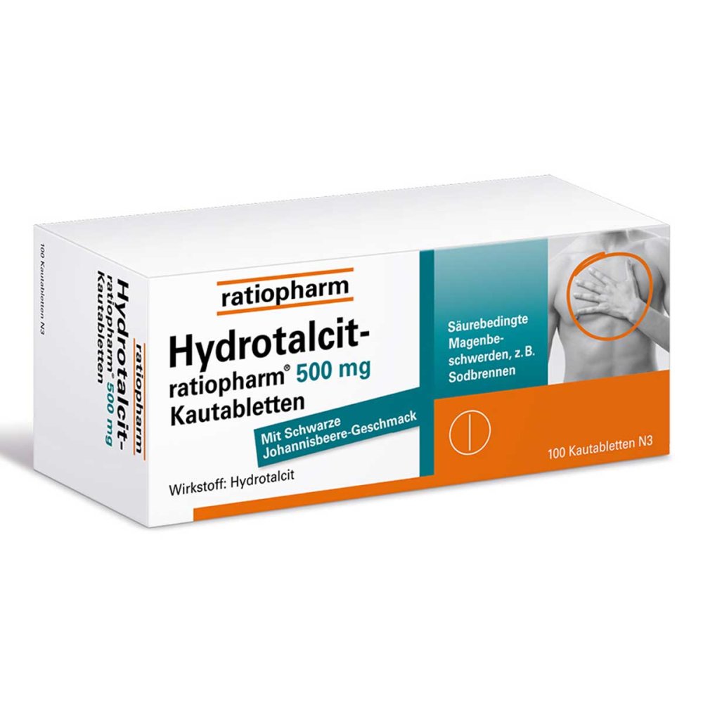 Hydrotalcit-Ratiopharm 500 Mg Kautabletten (100 stk)
