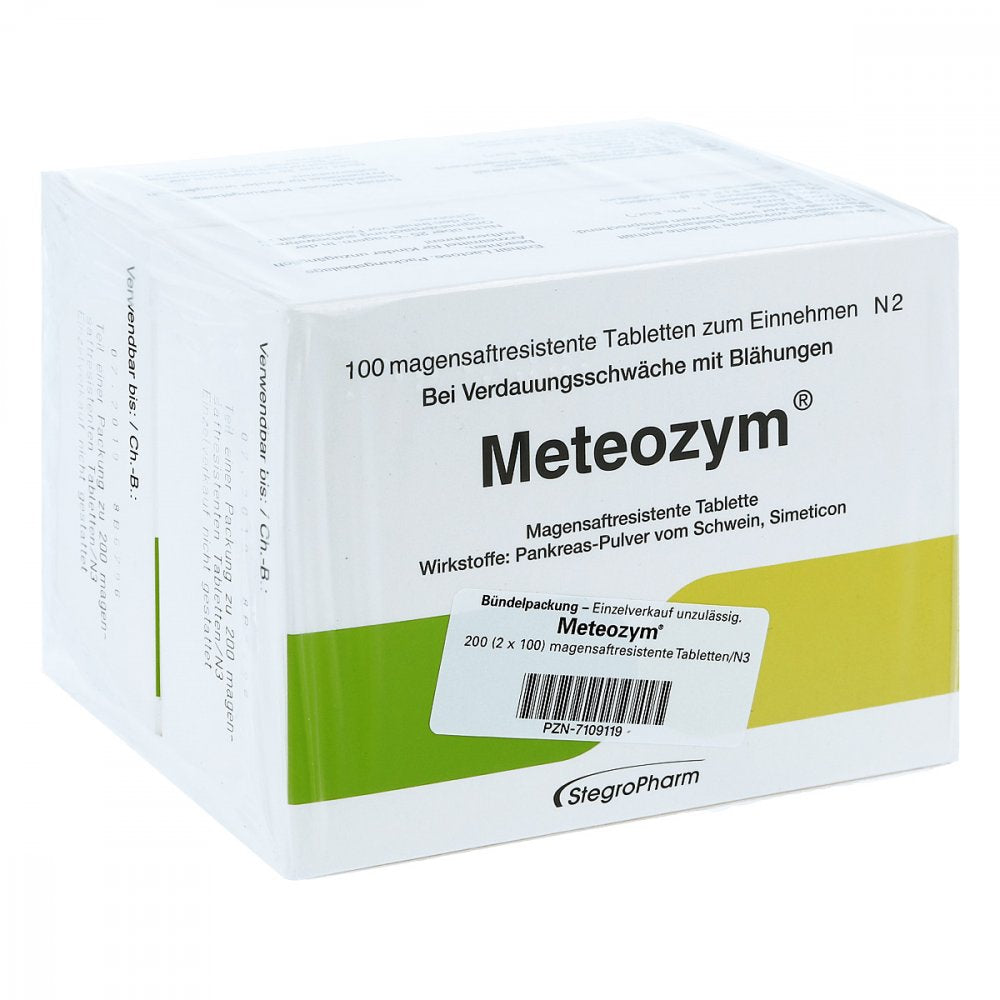 Das Produktfoto zeigt Meteozym Filmtabletten (200 stk) PZN 07109119