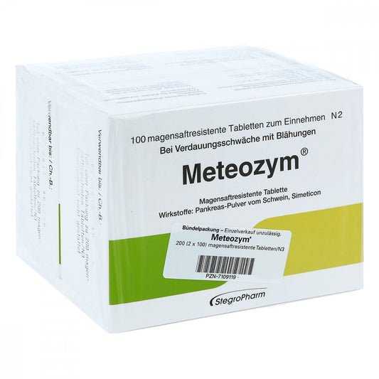 Das Produktfoto zeigt Meteozym Filmtabletten (200 stk) PZN 07109119