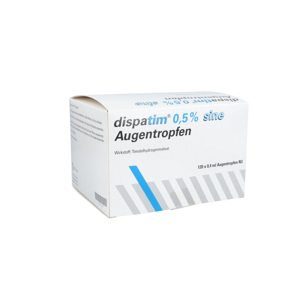Das Produktfoto zeigt Dispatim 0,5% Sine Augentropfen (120X0.4 ml) PZN 07113948