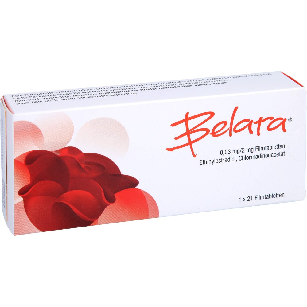 Das Produktfoto zeigt Belara Filmtabletten (21 stk) PZN 07118236