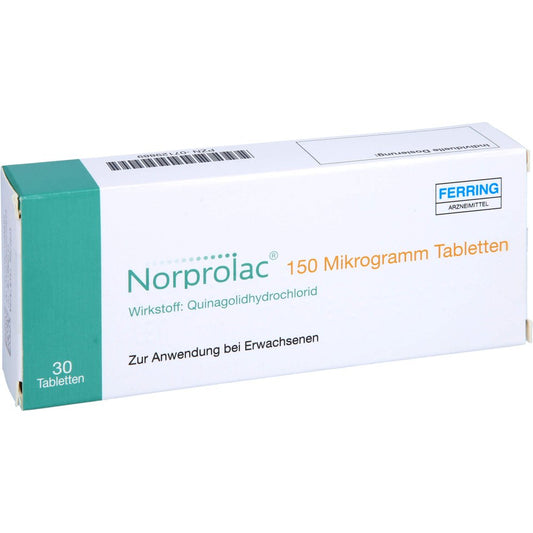 Das Produktfoto zeigt Norprolac 150 Mikrogramm Tabletten (30 stk) PZN 07129889