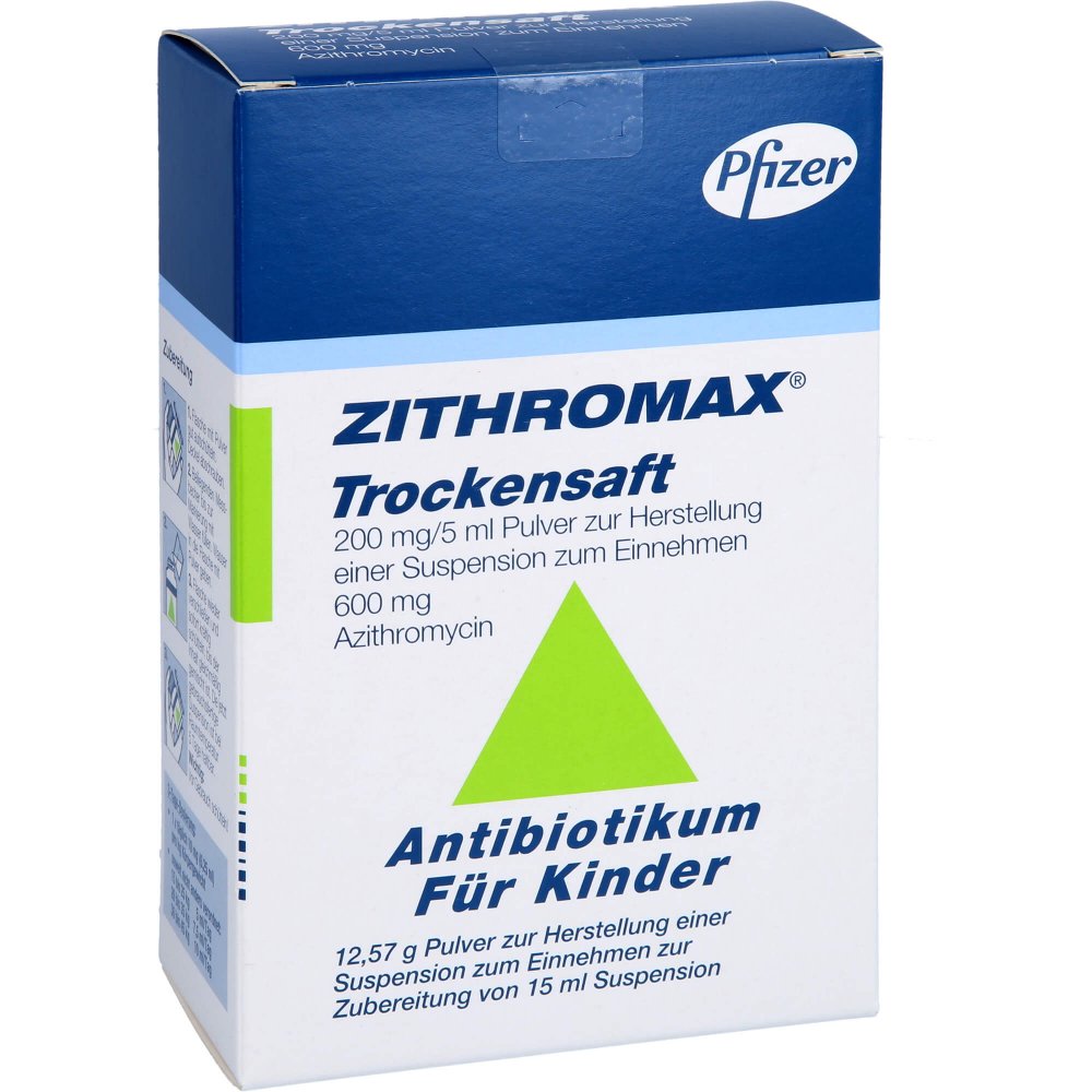 Das Produktfoto zeigt Zithromax Trockensaft Kinder Bis 25 Kg (15 ml) PZN 07130987