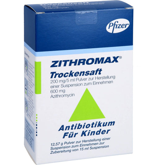 Das Produktfoto zeigt Zithromax Trockensaft Kinder Bis 25 Kg (15 ml) PZN 07130987
